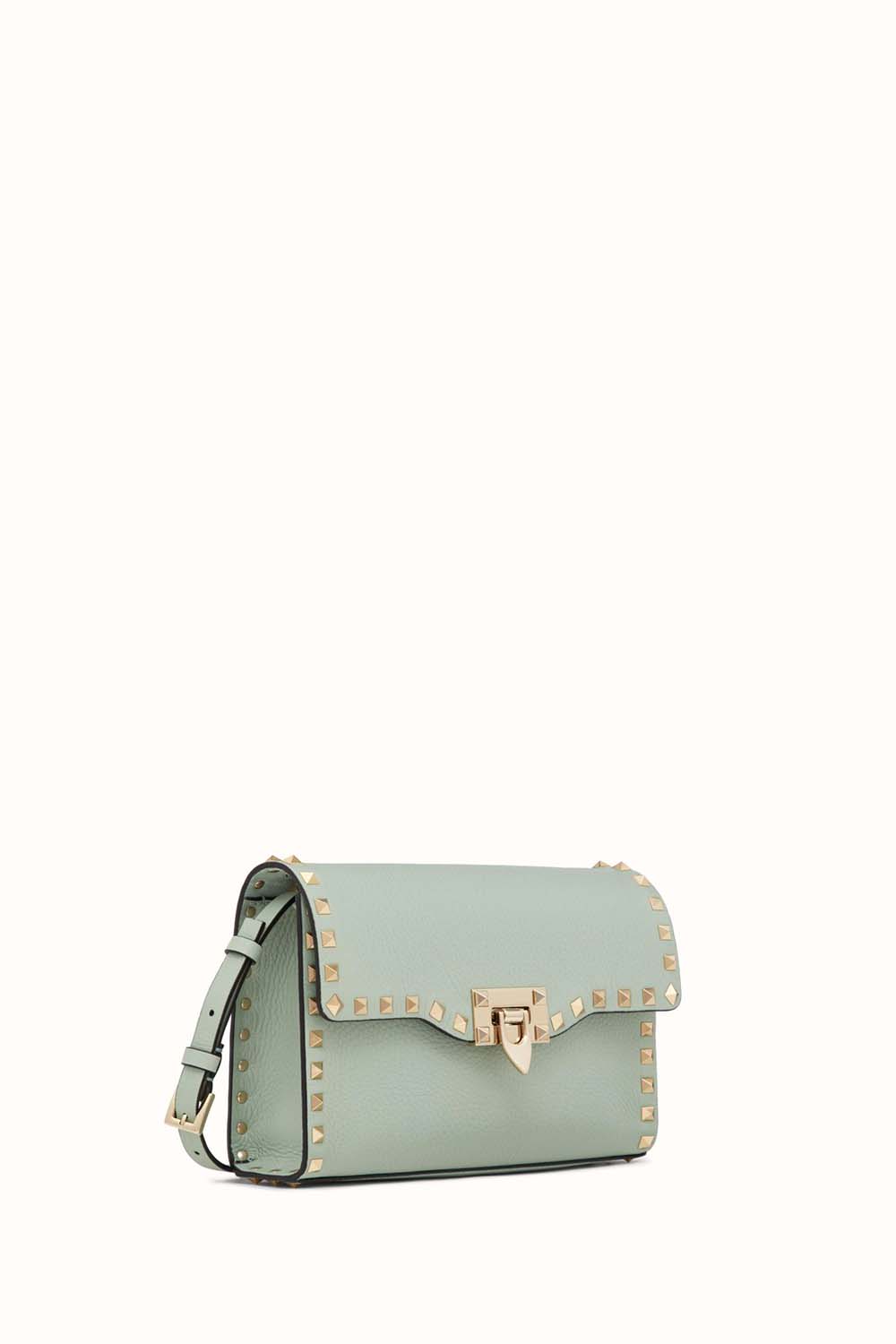 Small Rockstud Grainy Calfskin Crossbody Bag