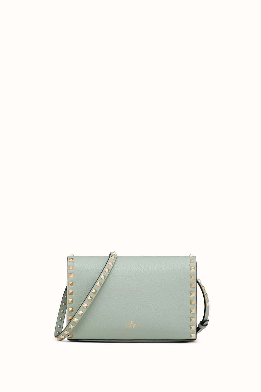 Small Rockstud Grainy Calfskin Crossbody Bag