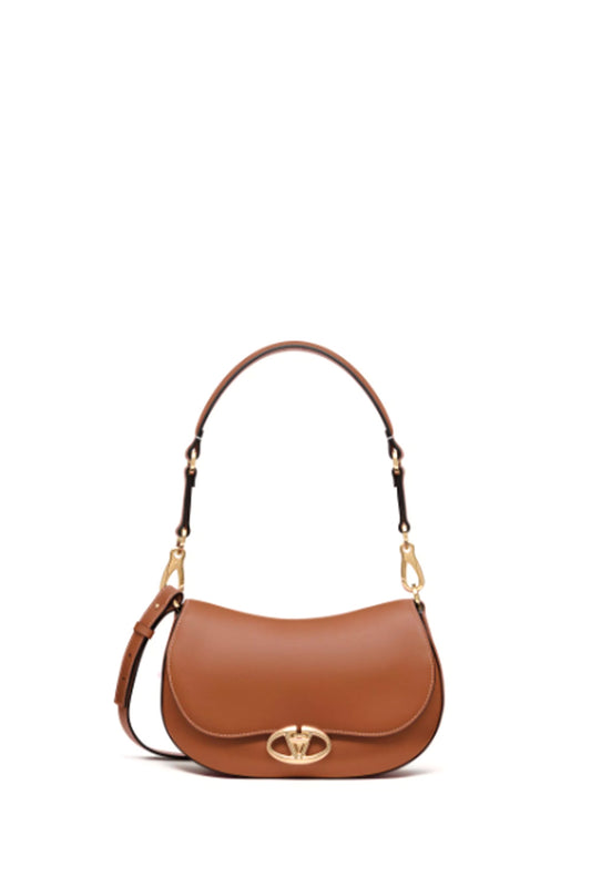 Small Valentino Garavani Ohval Shoulder Bag in Nappa Calfskin