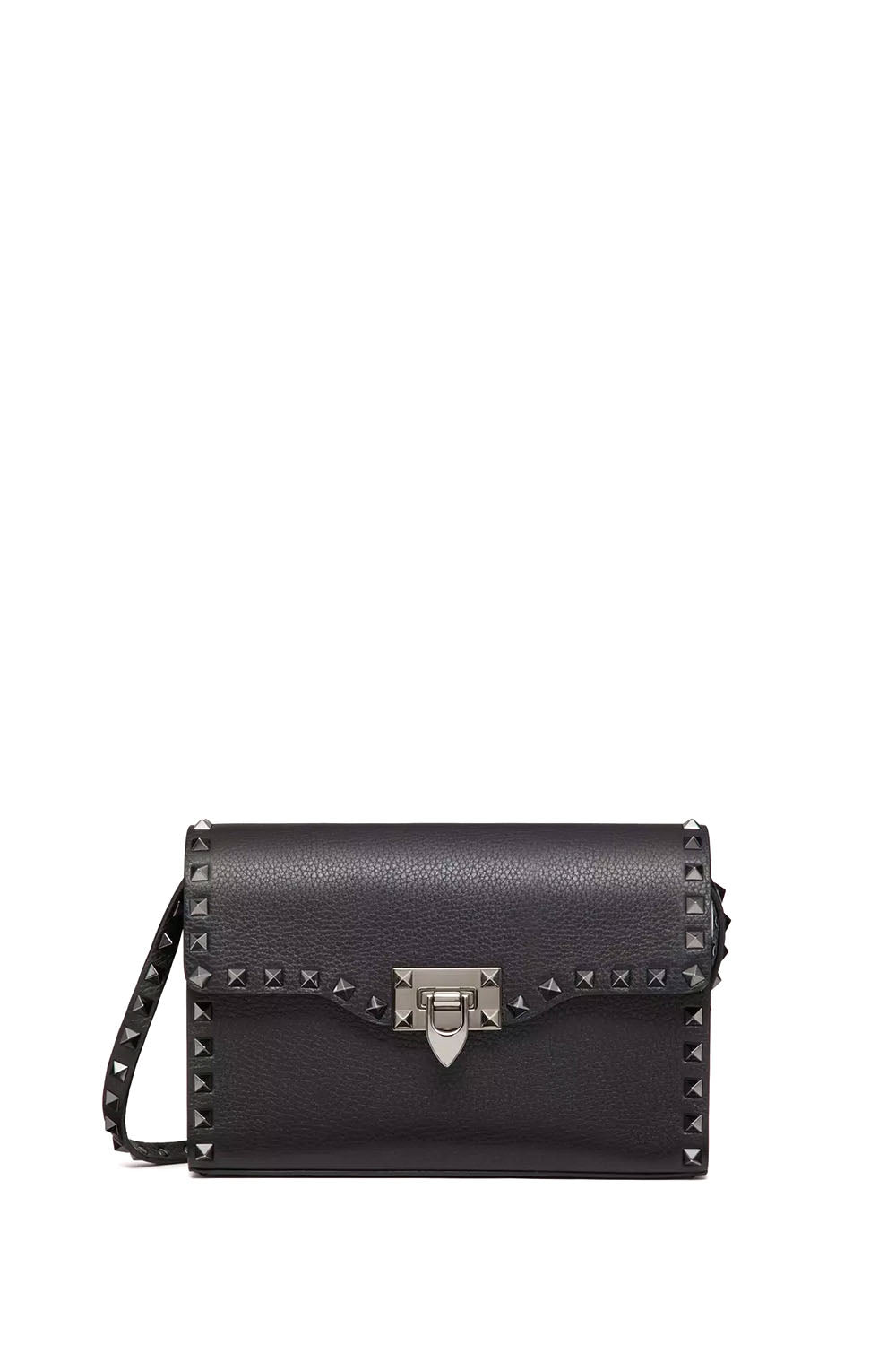 Small Rockstud Grainy Calfskin Crossbody Bag