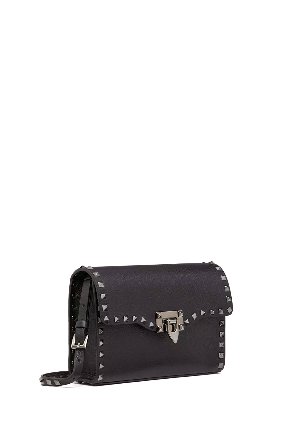 Small Rockstud Grainy Calfskin Crossbody Bag