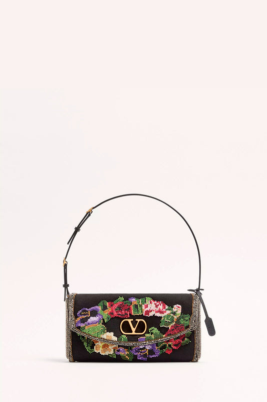 Devain Small Embroidered Shoulder Bag