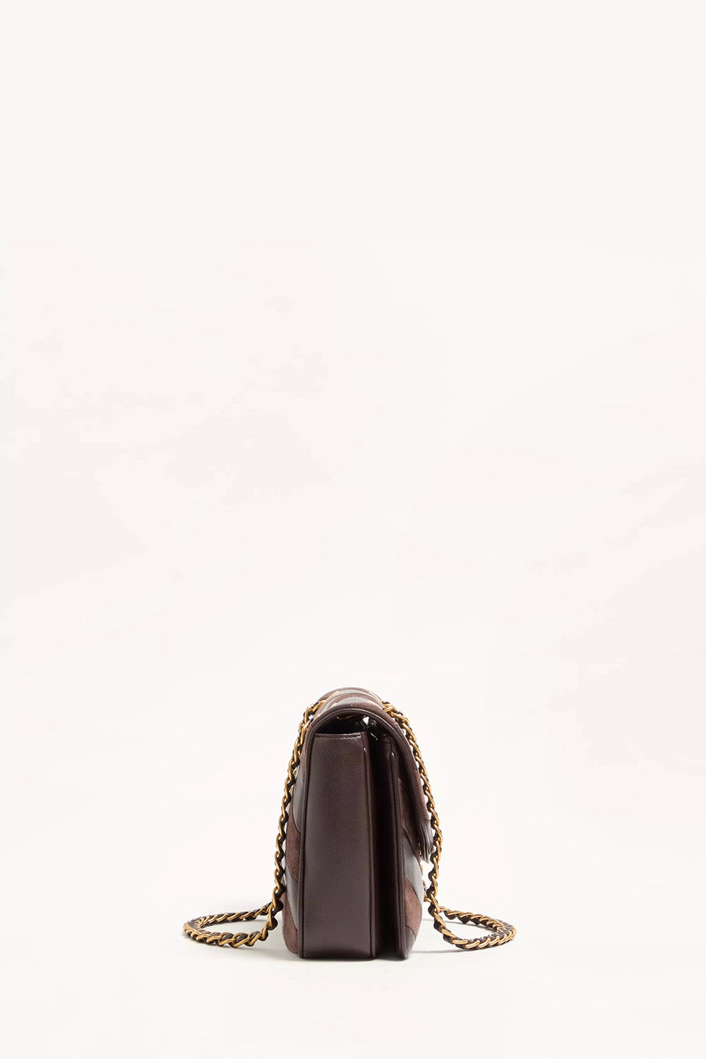 Djuna Medium Chain Bag In Suede And Nappa With Chevron Pattern
