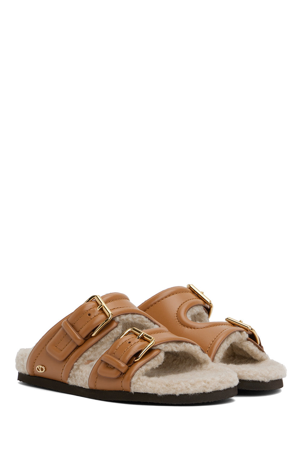 Fussfriend Shearling-Lined Leather Sandals