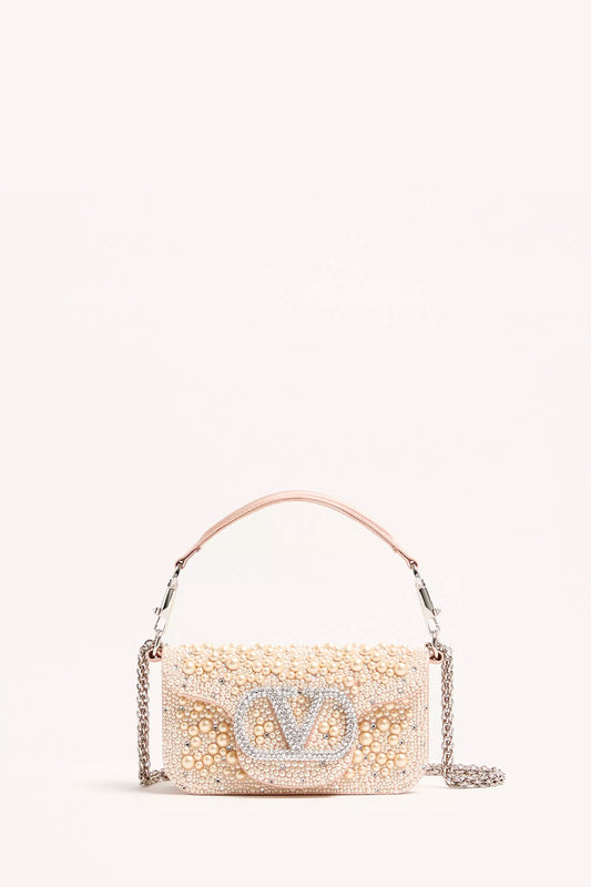 Locò Small Shoulder Bag With Pearls, Rhinestones And Jewel Logo