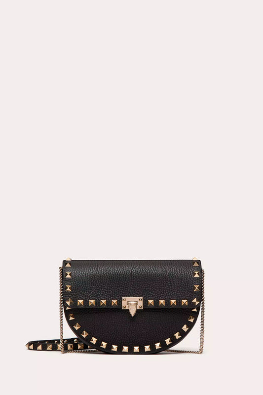 Mini Rockstud Crossbody Bag In Grainy Calfskin