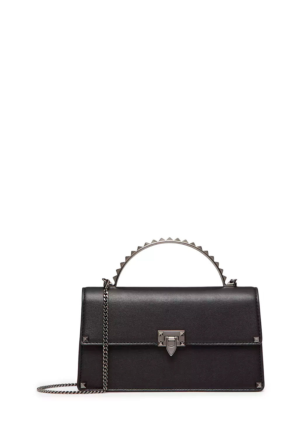 Mini Rockstud Calfskin Top Handle Bag