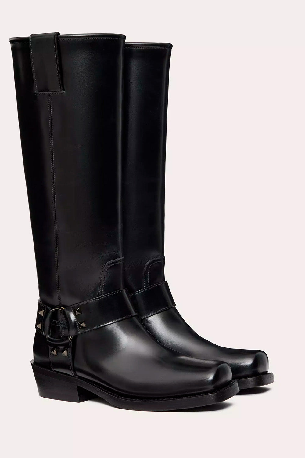 Rockstud Calfskin Biker Boot 40MM