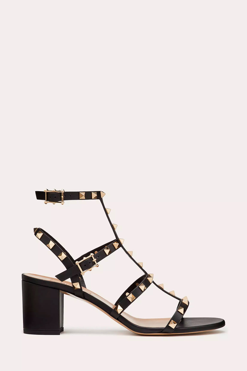 Rockstud Calfskin Ankle Strap Sandal 60 MM