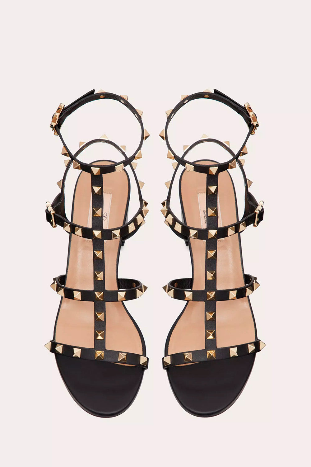 Rockstud Calfskin Ankle Strap Sandal 60 MM