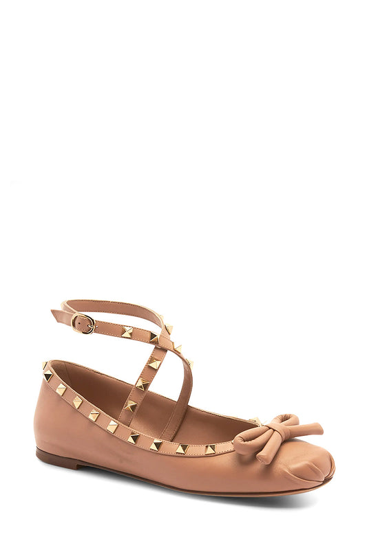 Rockstud Ballerina in Nappa Leather