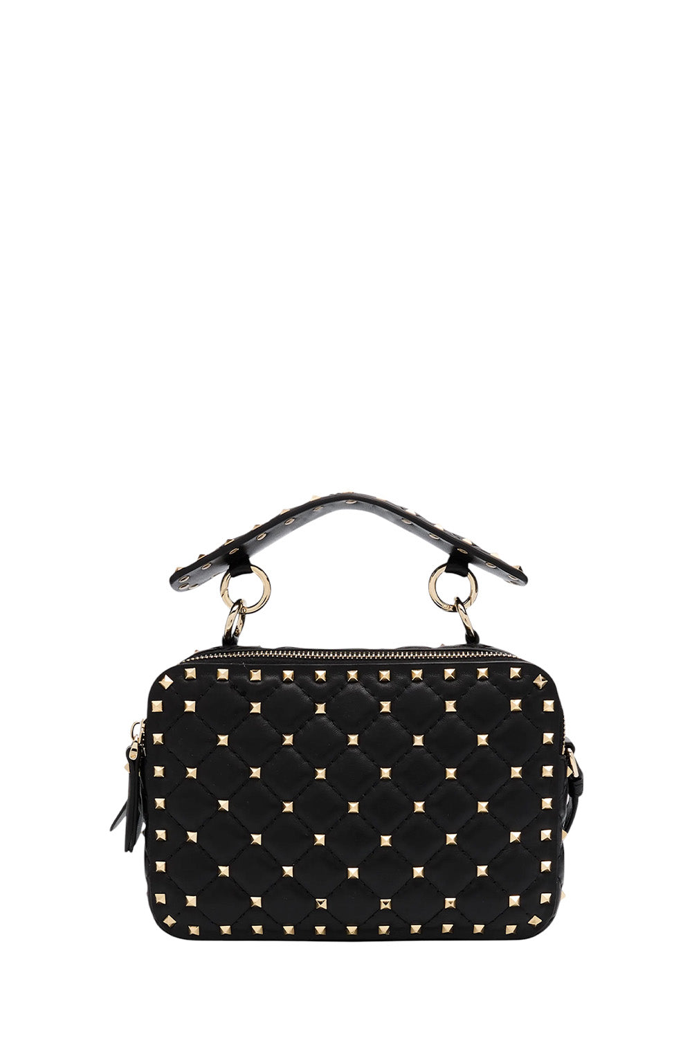 Rockstud Double Zip Leather Crossbody Bag