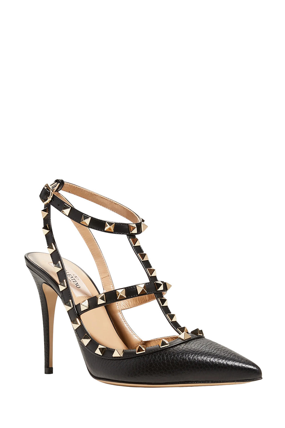 Rockstud Leather Caged Pump