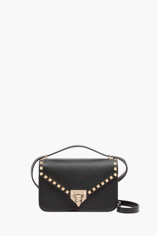 Rockstud Small Shoulder Bag In Grainy Calfskin
