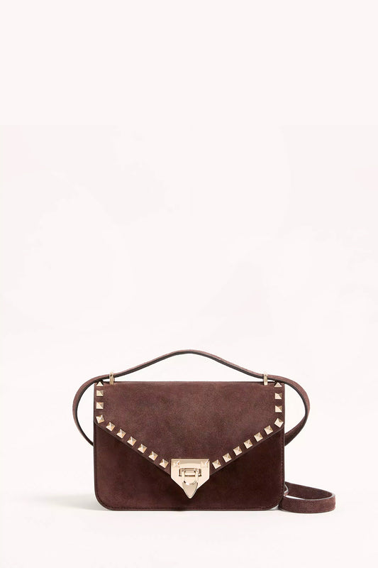 Rockstud Small Shoulder Bag In Suede