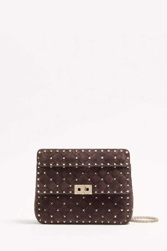 Rockstud Spike Medium Suede Bag
