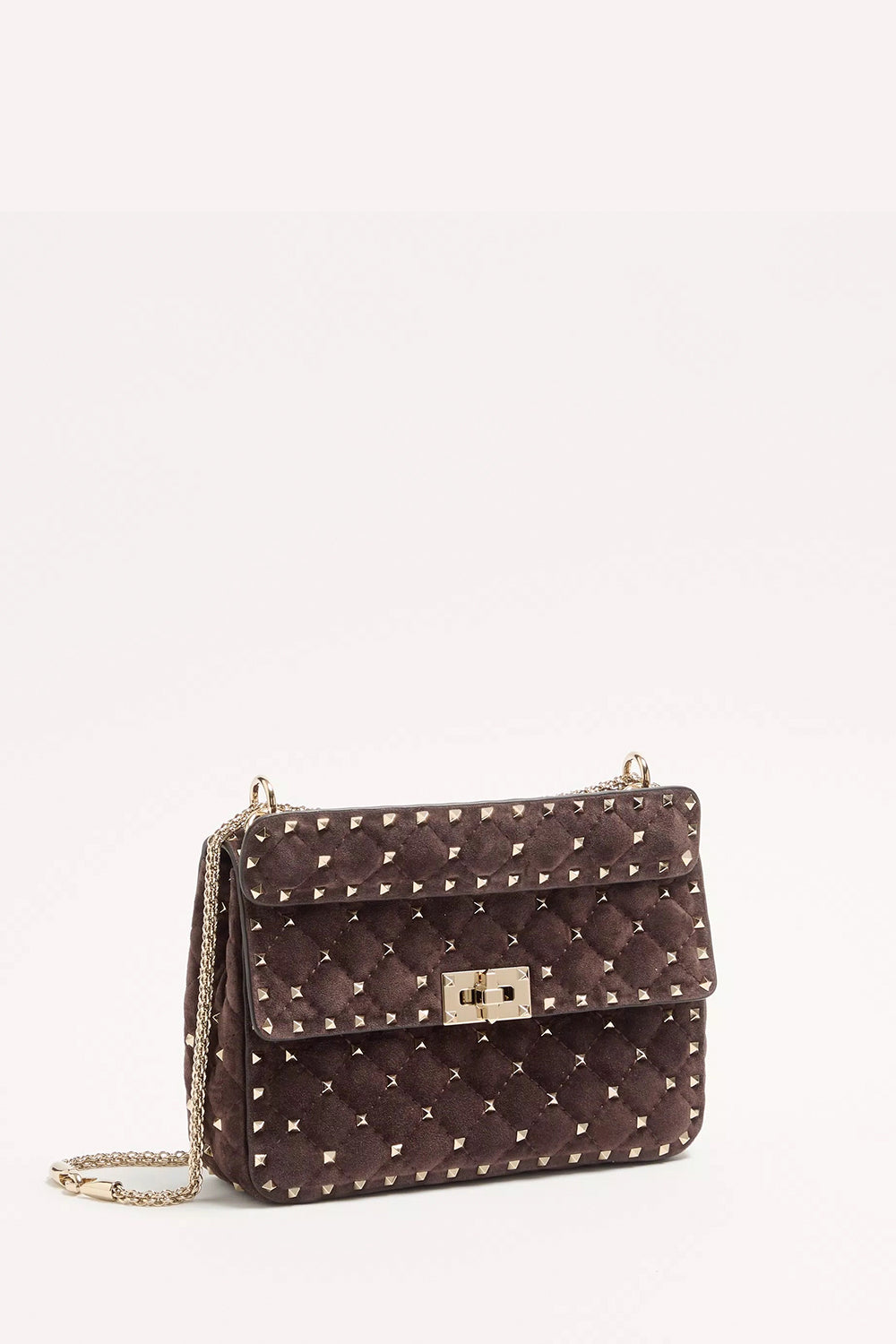Rockstud Spike Medium Suede Bag