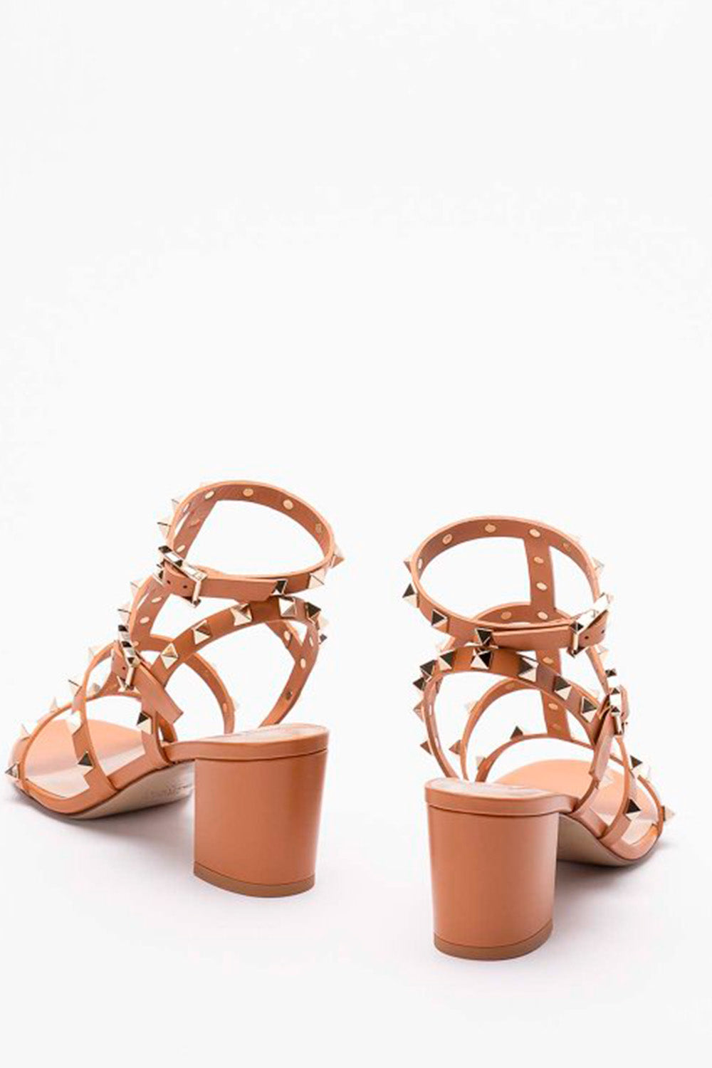 Rockstud Calfskin Ankle Strap Sandal 60 MM