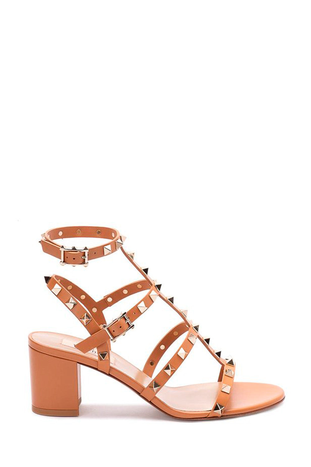 Rockstud Calfskin Ankle Strap Sandal 60 MM