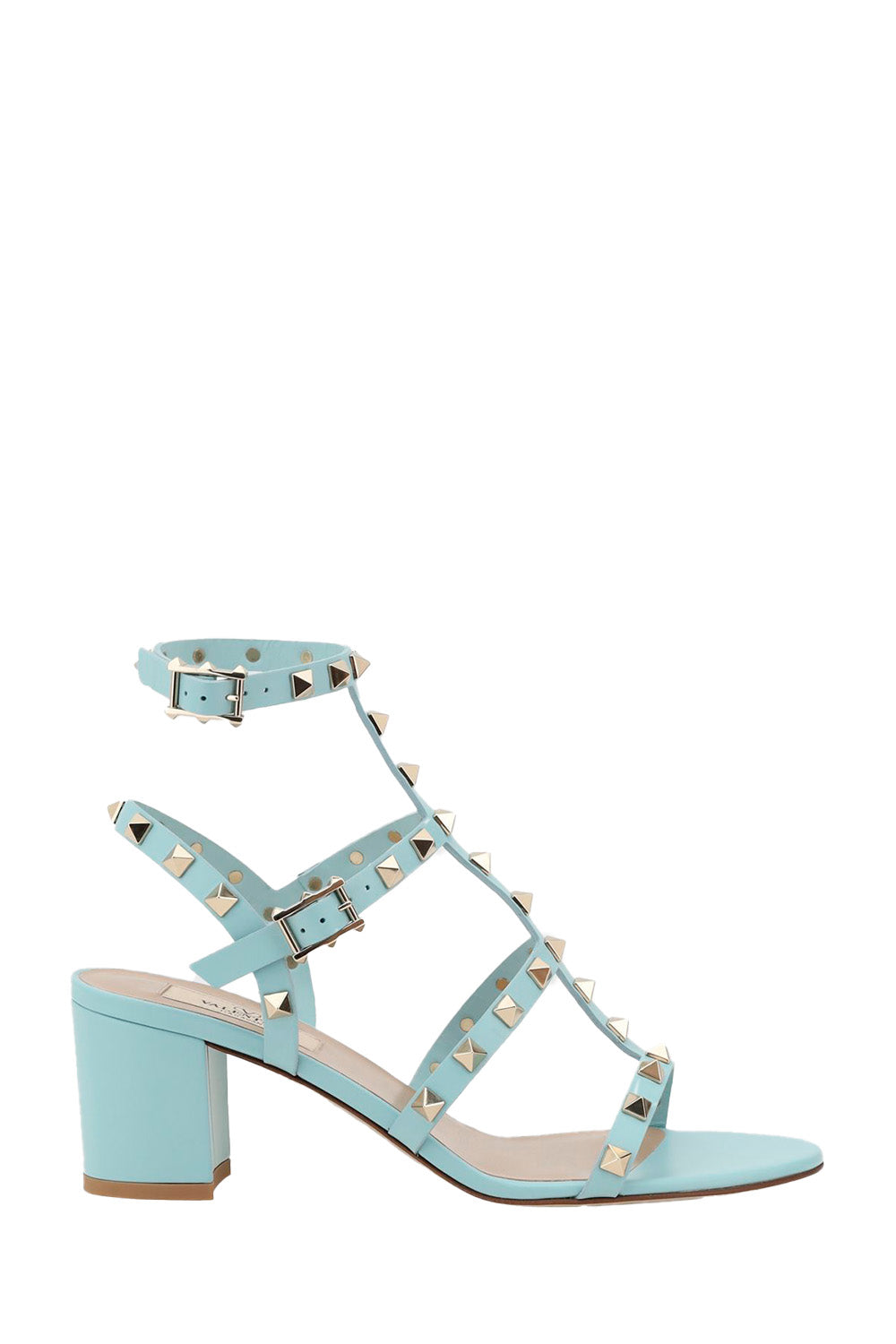 Rockstud Calfskin Ankle Strap Sandal 60 MM
