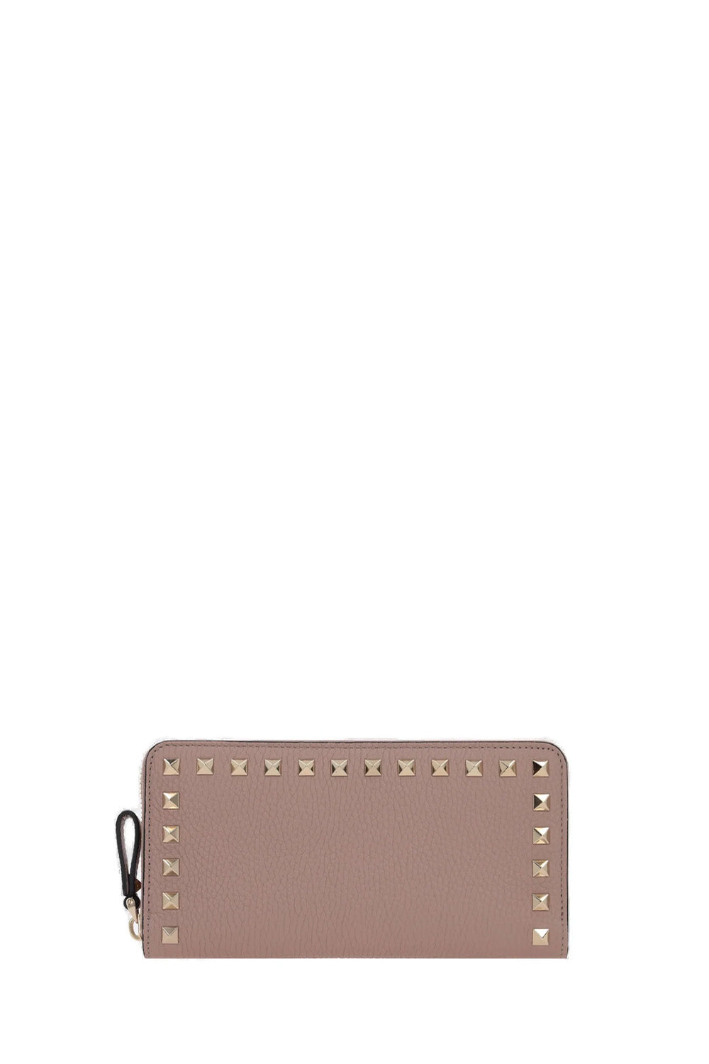 Rockstud Grainy Calfskin Zippered Wallet