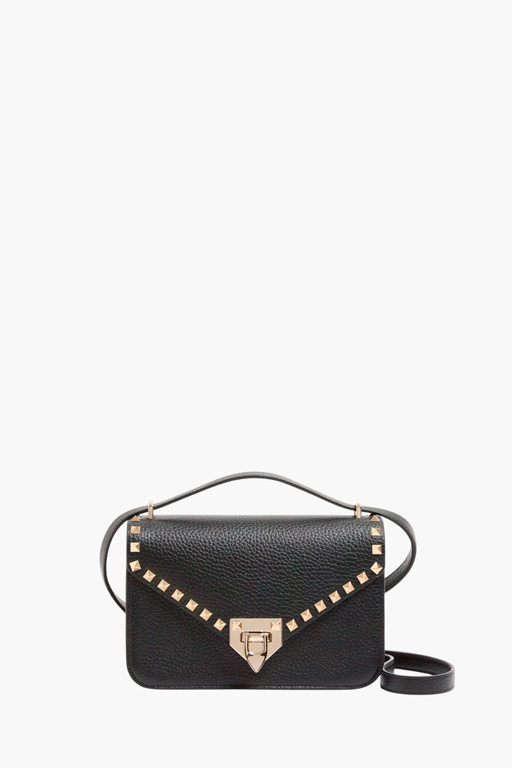 Rockstud Small Shoulder Bag In Grainy Calfskin