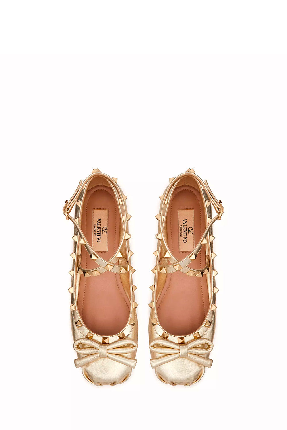 Rockstud Laminated Nappa Leather  Ballerina