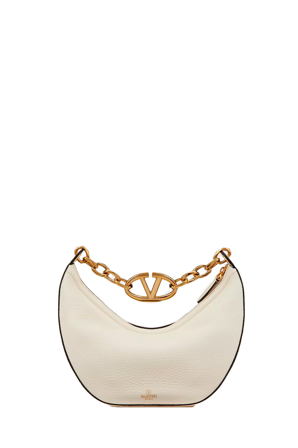 Small Vlogo Moon Hobo Bag In Grainy Calfskin With Chain