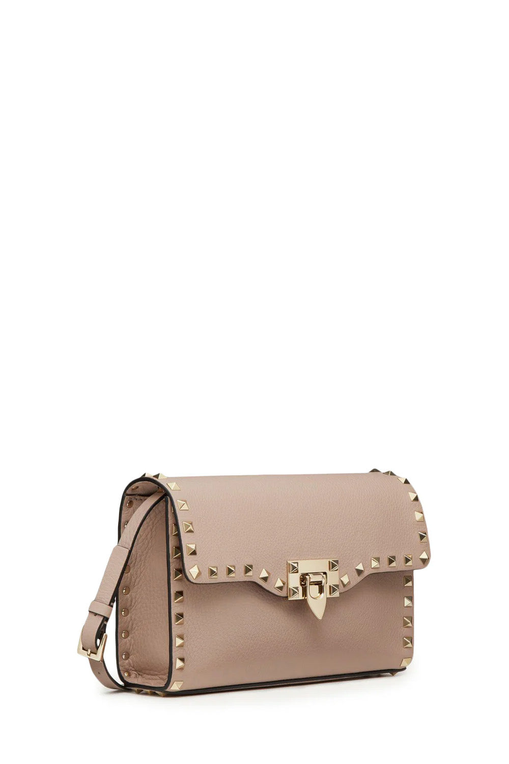 Small Rockstud Grainy Calfskin Crossbody Bag