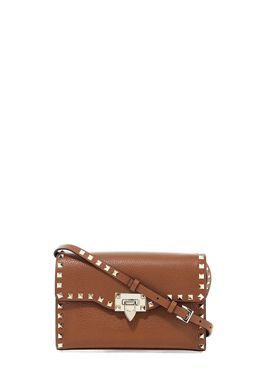 Small Rockstud Grainy Calfskin Crossbody Bag