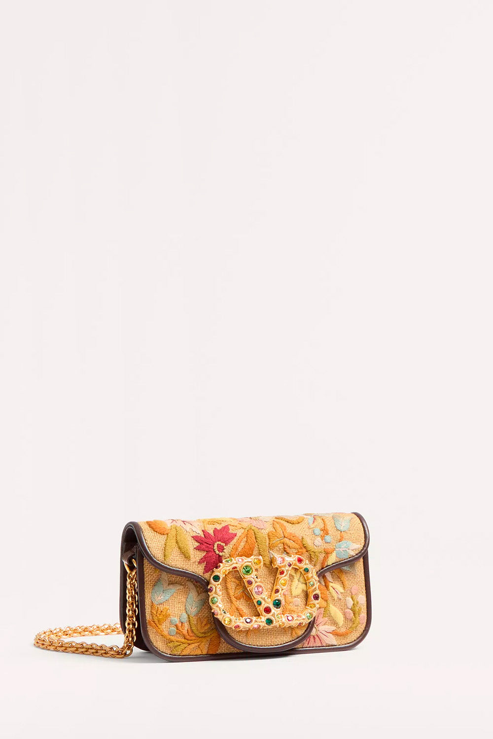 Valentino Garavani Locò Small Shoulder Bag Embroidered With Jewel Logo