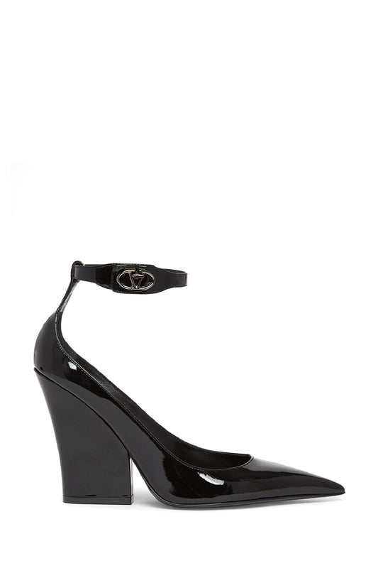 VLogo Patent Ankle-Strap Pumps