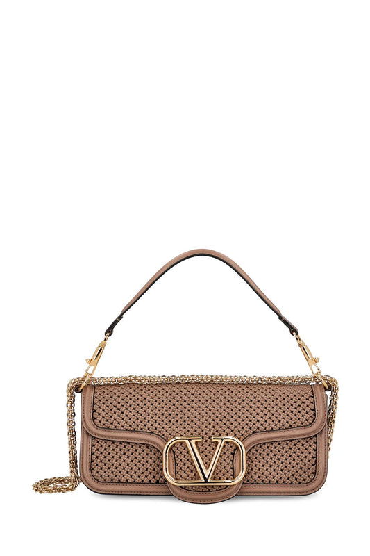 VLogo Medium Plaque Foldover Top Shoulder Bag