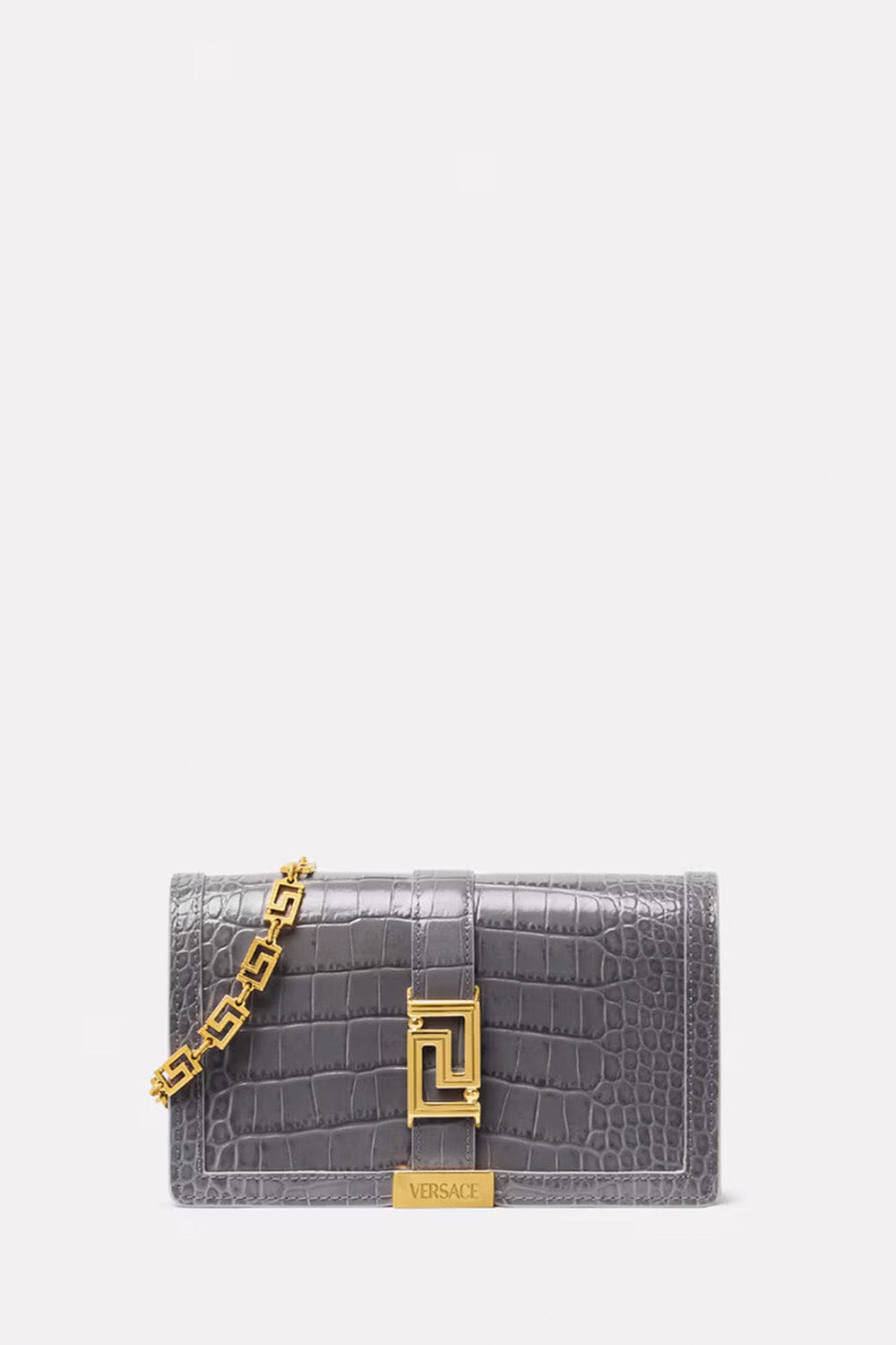 Croc-Effect Greca Goddess Mini Bag